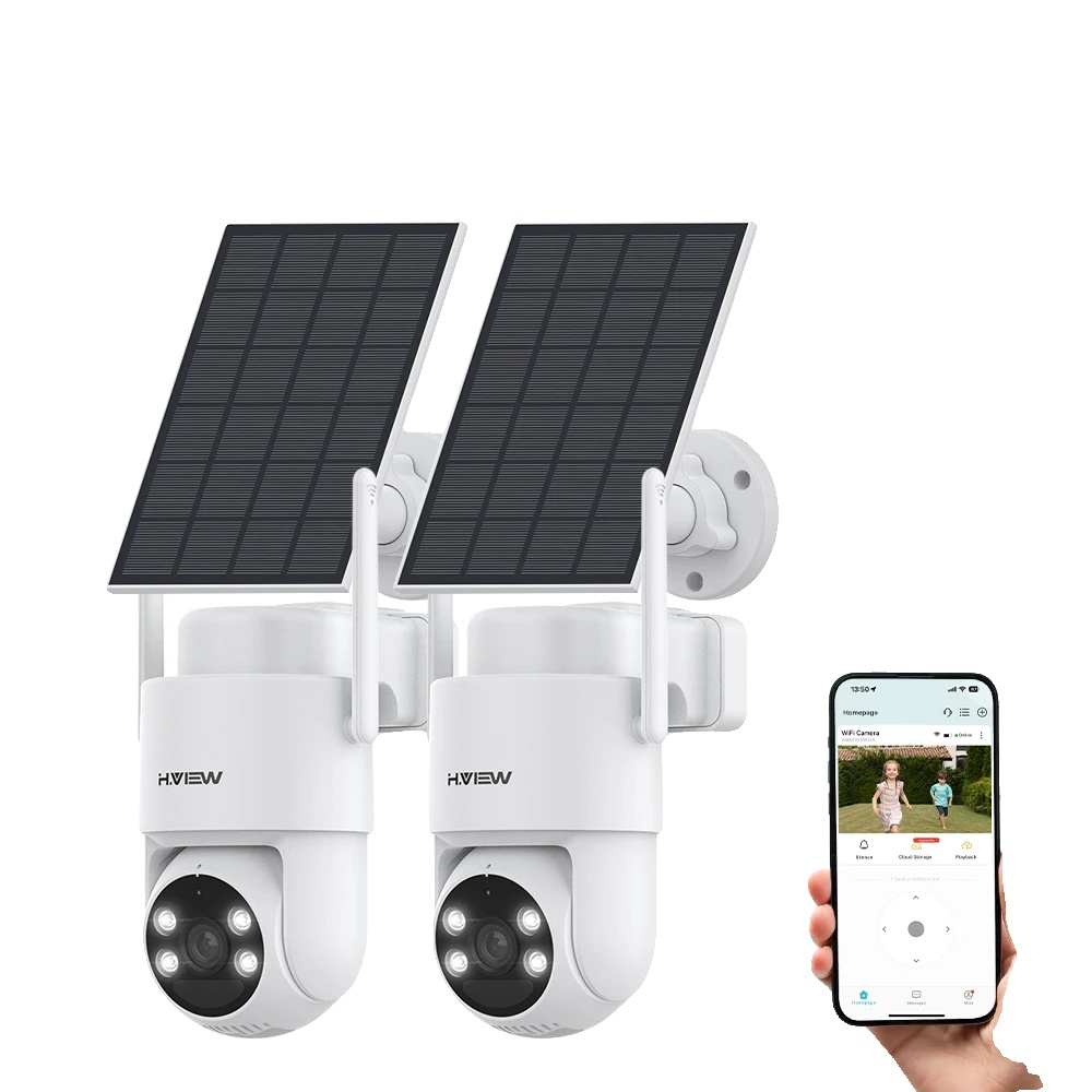 Kabellose Außenkamera, 2k-auflösung, Solarbetrieben, 2 Stück