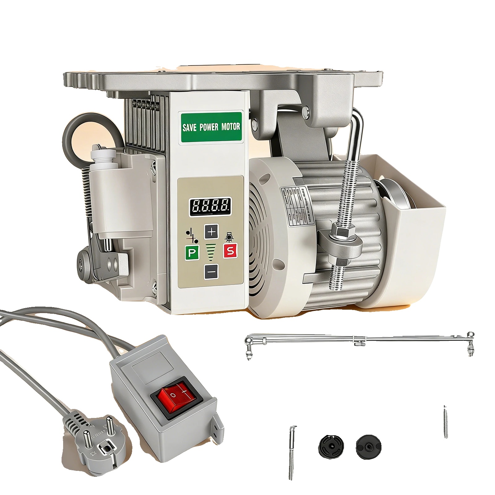Elektrischer Nähmaschinenmotor, Hohe Leistung, Robuste Bauweise, Weiss