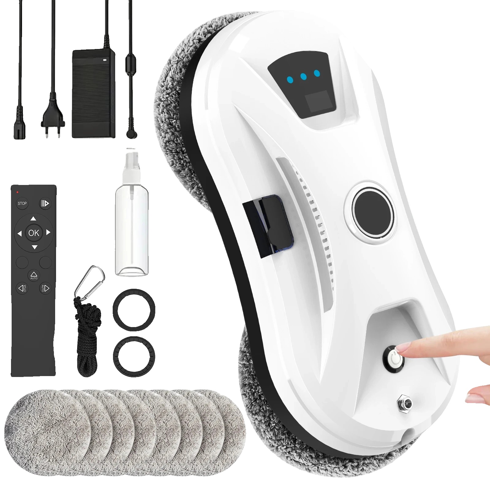 Saugroboter, Automatische Wassersprühfunktion, Fernbedienung, Weiß, Ja