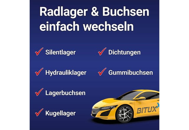 Bituxx - 26 tlg Radlager Gummibuchsen Silentlager Abzieher Werkzeug Set für kfz Radnaben Ausbau Montage Wechsel