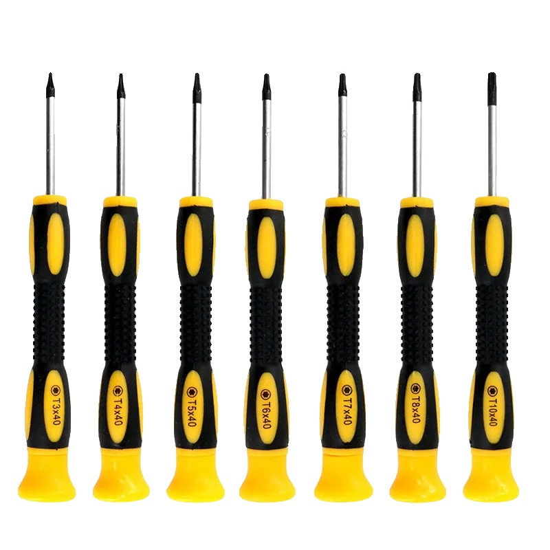 Präzisionsschraubendreher-set, Magnetische Spitze, Sieben Schraubengrößen, 7-teilig