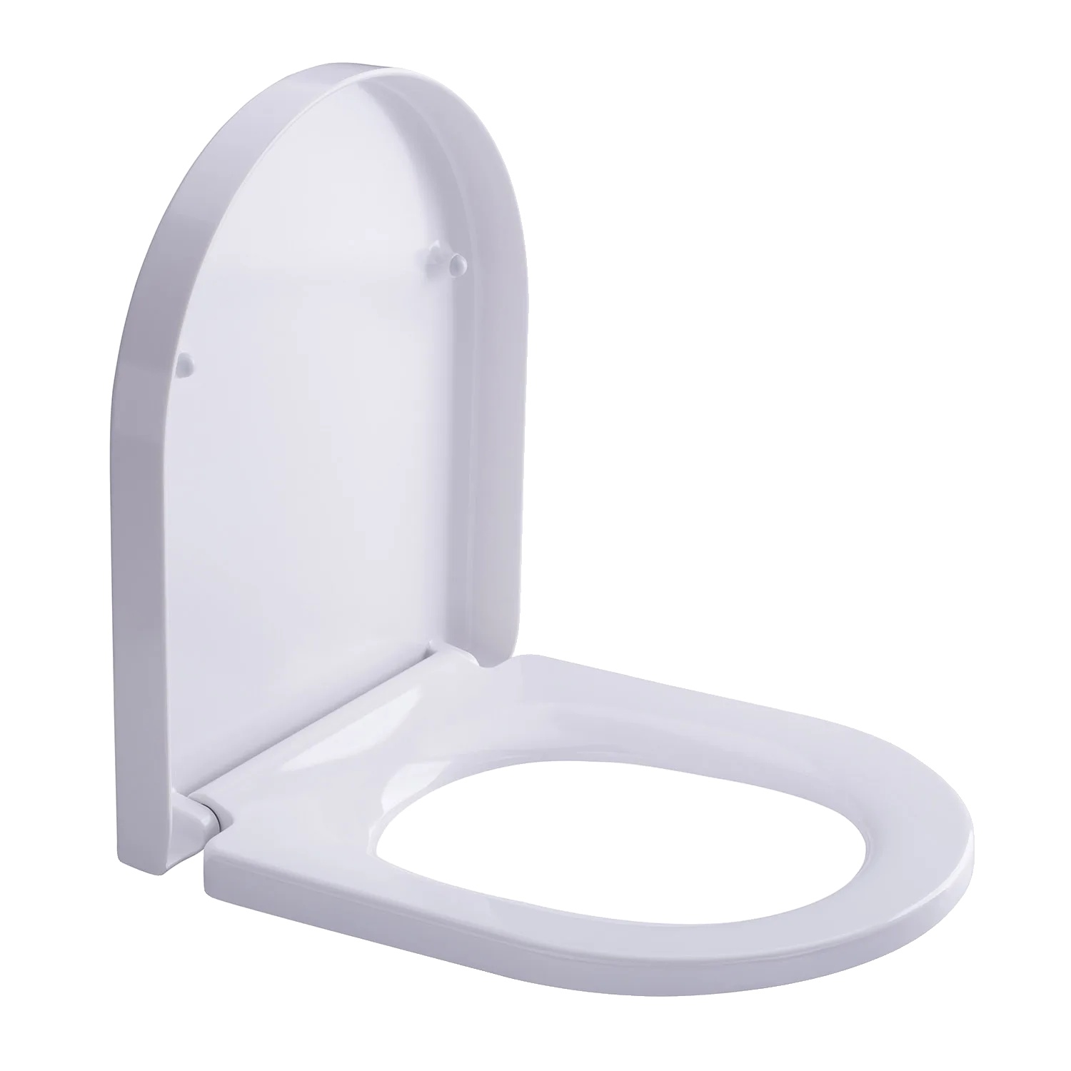D-förmiger Wc-sitz, Uf-duroplast-material, Absenkautomatik, Verstellbare Scharniere, Antibakterielle Oberfläche, Antirutschpads