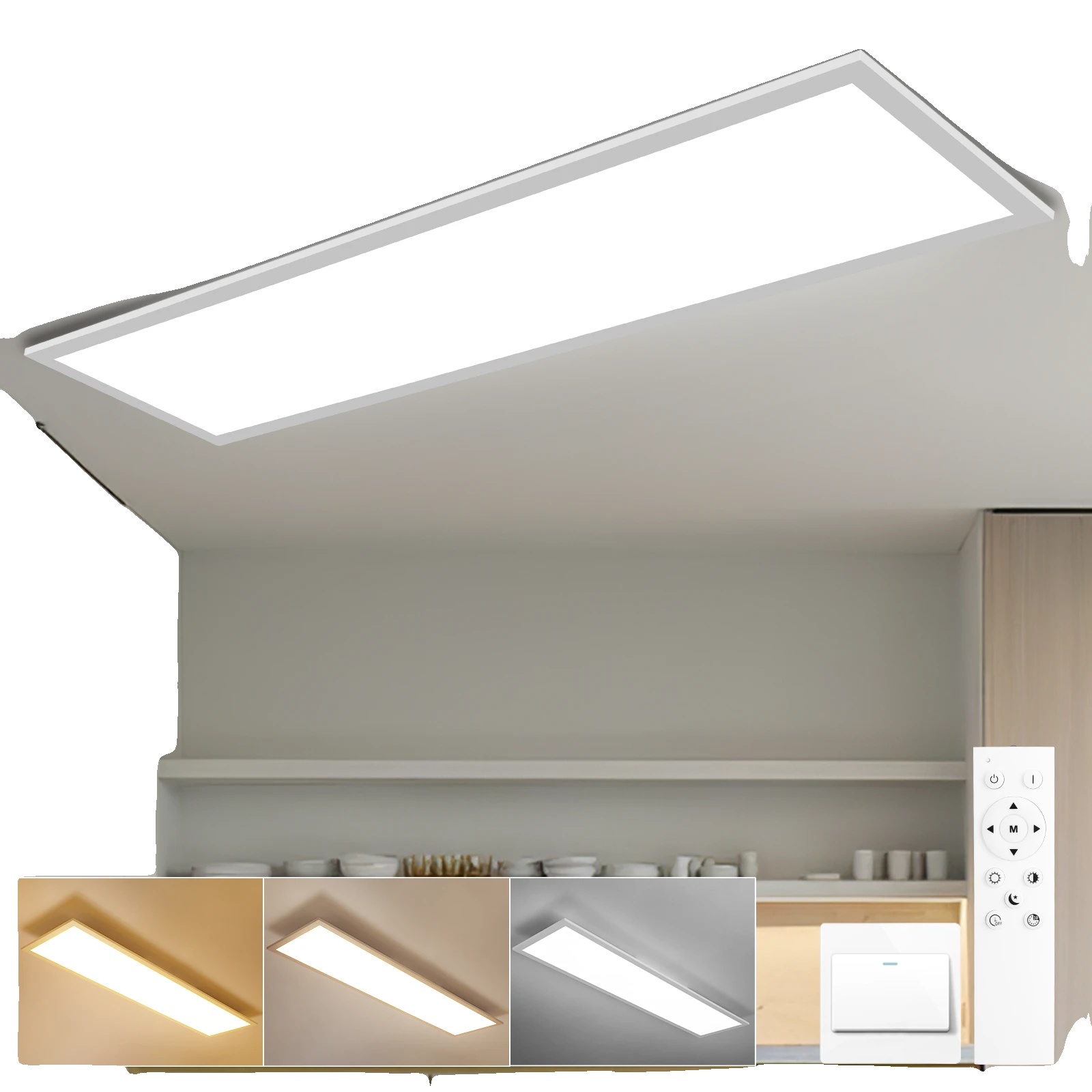Led-deckenleuchte, Dimmbar, Fernbedienung, 1 Stück, 120 Cm, 40 W, Verstellbar