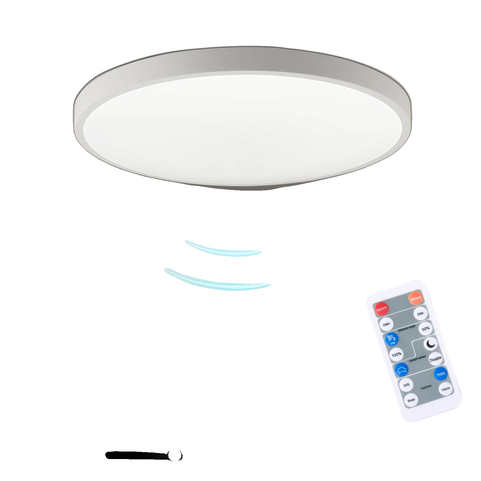 Deckenleuchte, Radar-bewegungsmelder, Fernbedienung, 1 Stück, Neutralweiß, 16–20 W