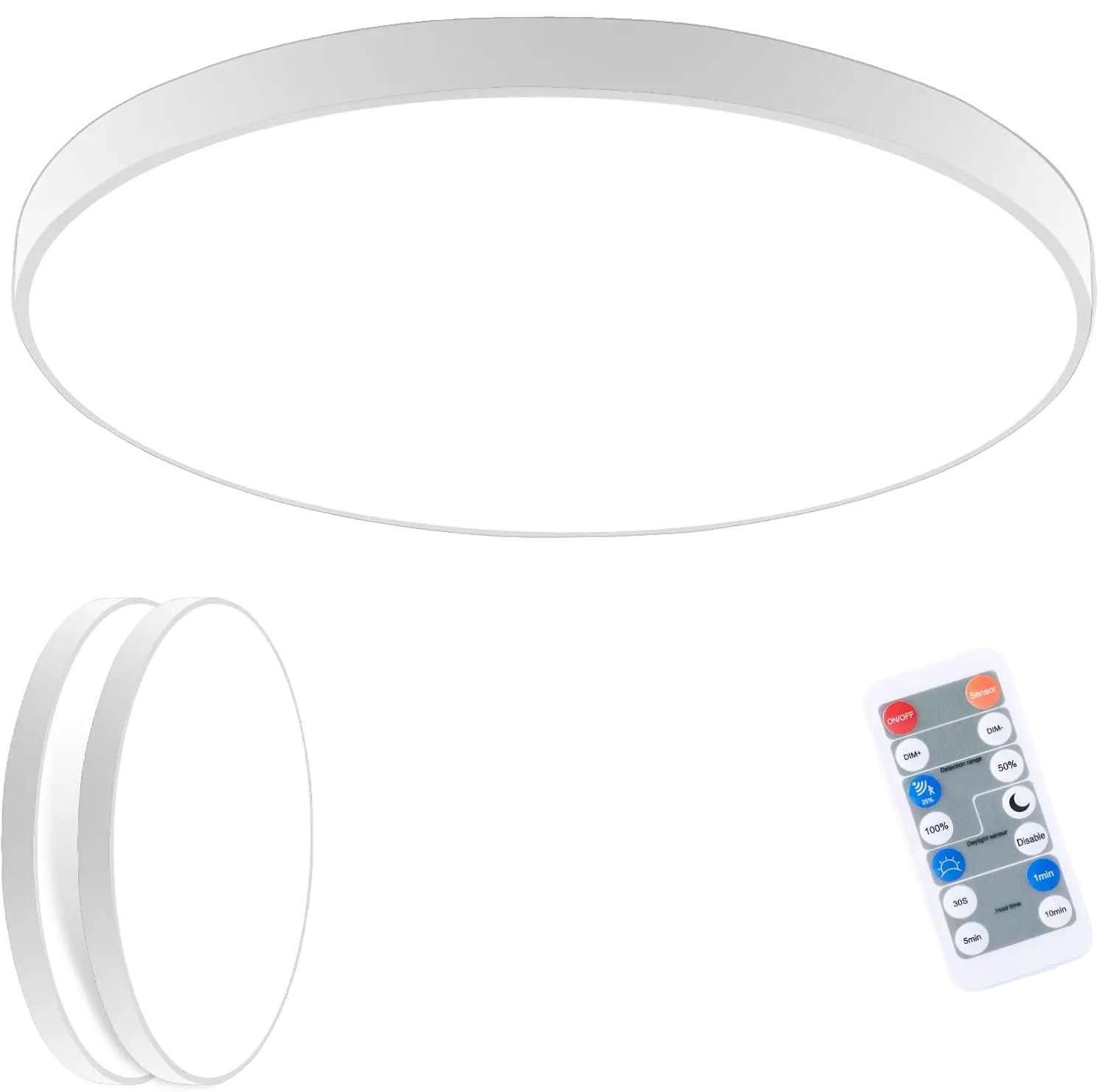 Deckenleuchte Mit Radar-bewegungsmelder, Fernbedienung, 2er-pack, Neutrales Licht, Weiß, 16–20 W