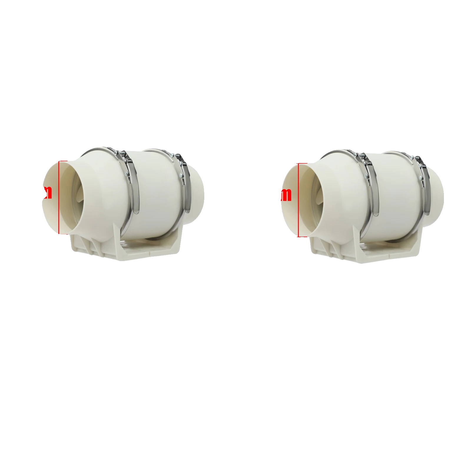 Inline-rohrventilator, Hoher Luftdurchsatz, Leiser Betrieb, 2 Stück 100 Mm, Weiß, 220 V-b, Eu-b