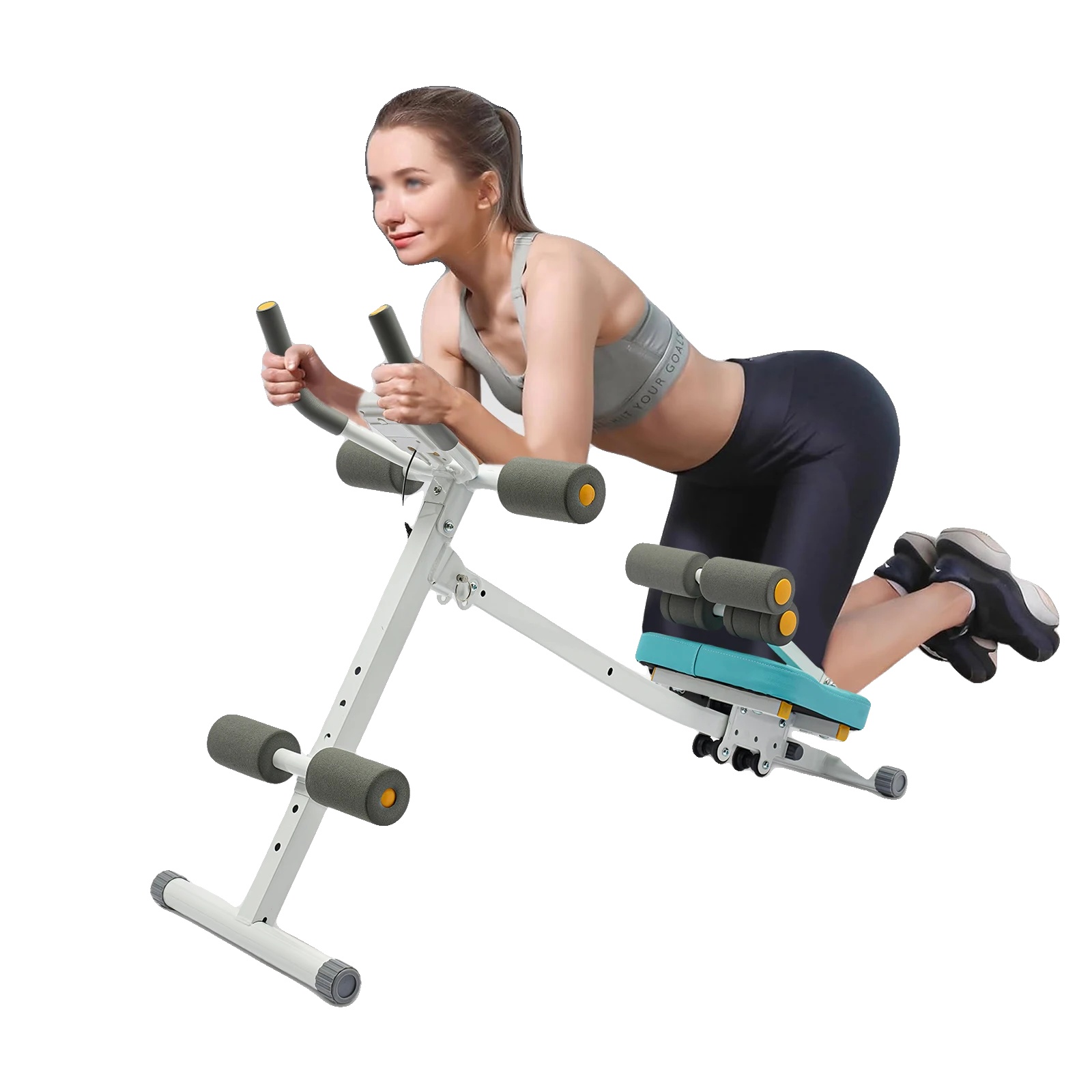 Bauchmuskeltrainer, Belastbarkeit 120 Kg, Höhenverstellbar, Lcd-display, Abmessungen 113–122 × 40 × 70–80 Cm, Montage Erforderlich