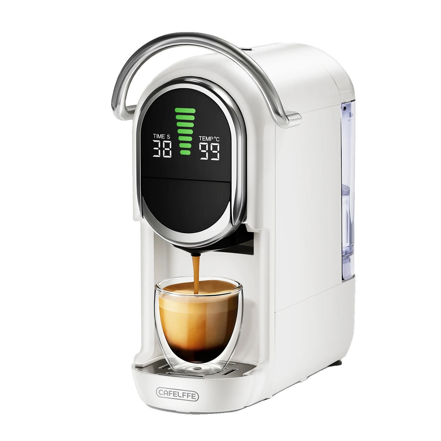 Kapselkaffeemaschine, 6-in-1-funktion, Heiß- Und Kaltbrühfunktion, Weiß, Eu-a