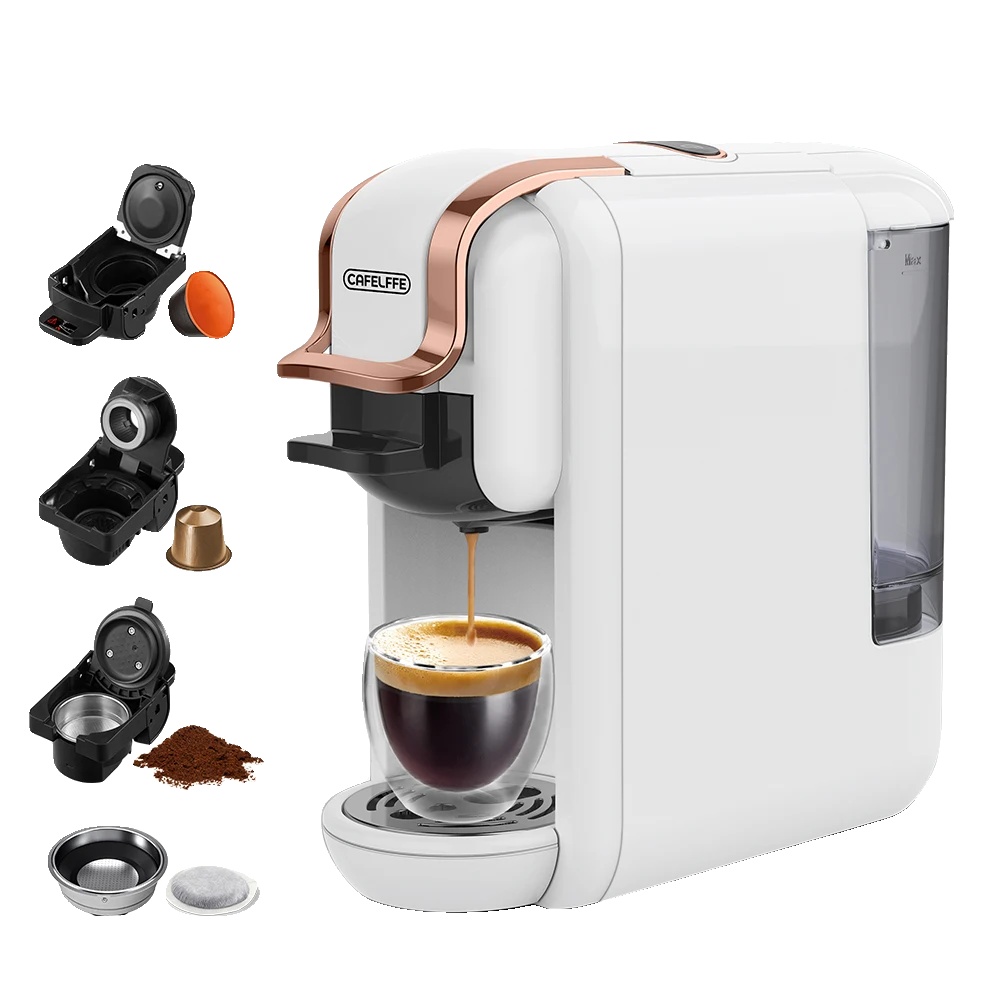 Kaffeemaschine, 19 Bar Druck, Kompatibel Mit Verschiedenen Kapseltypen, Weiß, Eu-a