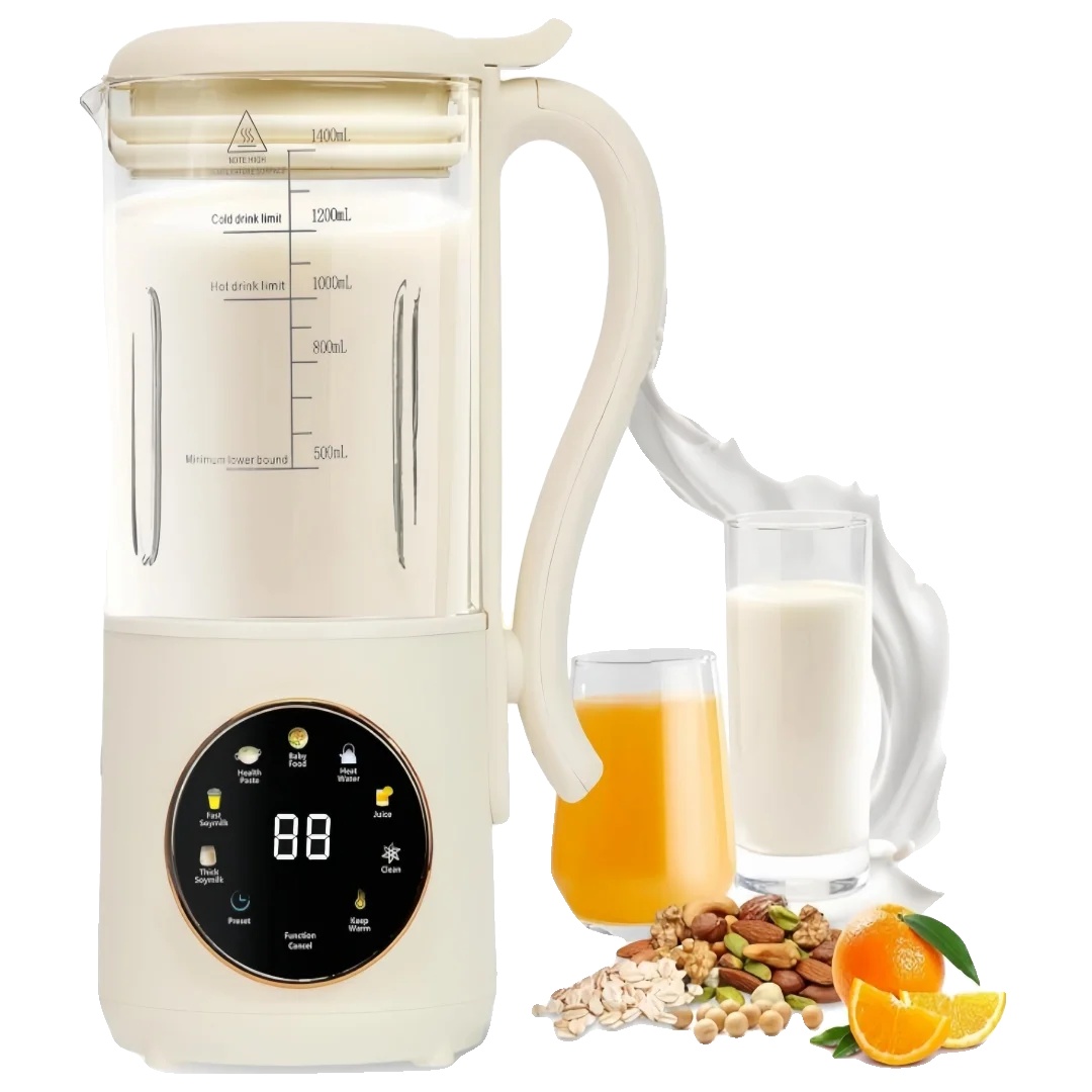 Sojamilchbereiter, 1400 Ml Fassungsvermögen, Hitzebeständiges Glas, Ein-knopf-bedienung, Selbstreinigungsfunktion, Vielseitig Einsetzbar