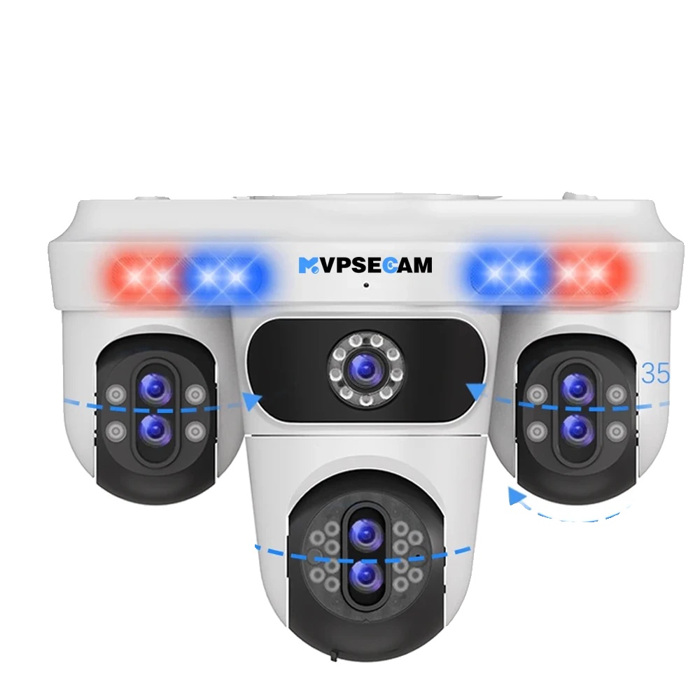 Sicherheitskamera, 10-facher Optischer Zoom, 360°-drehung Und -neigung, 35 Mp, Weiß, Ohne Speicherkarte, Eu-stecker