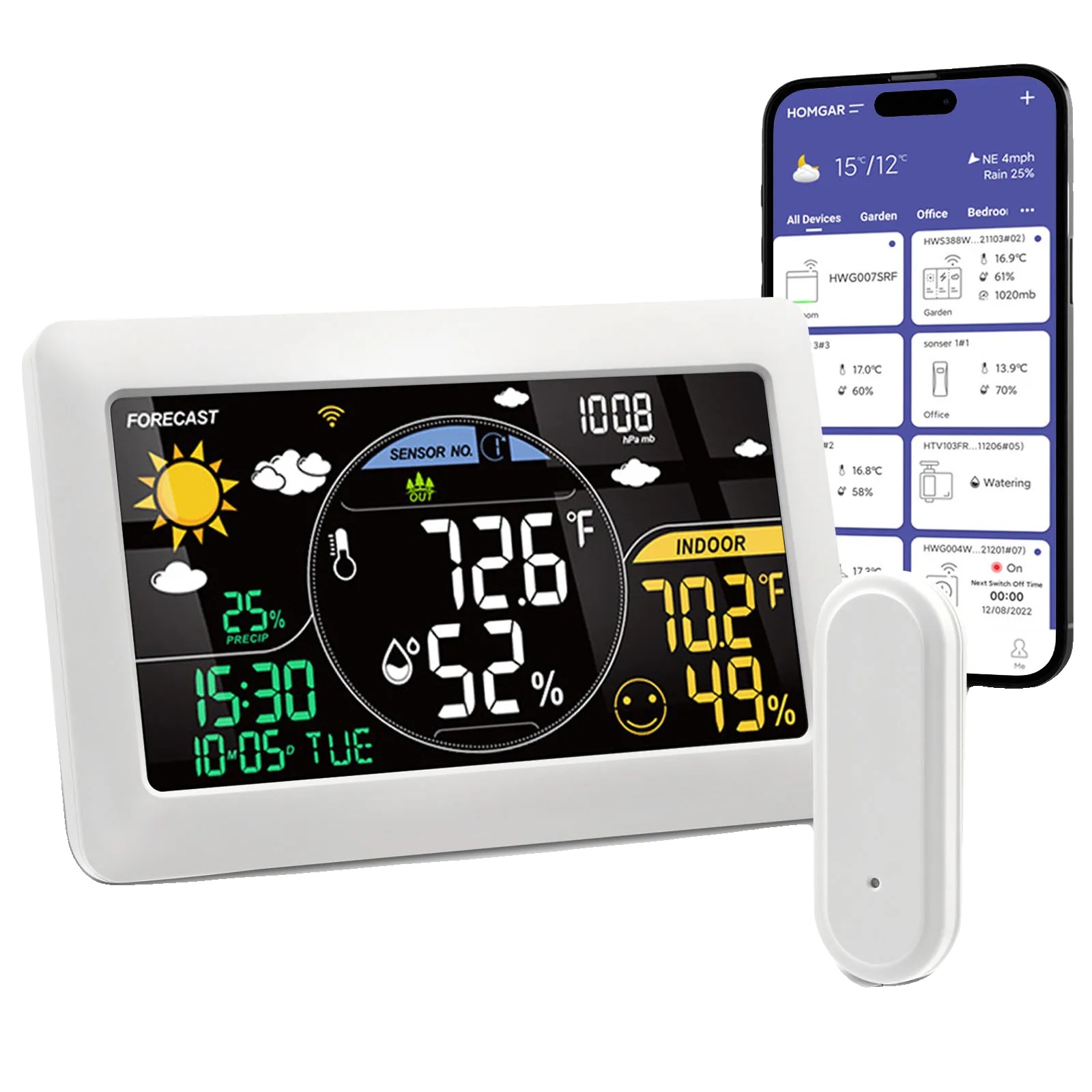 Wetterstation, Echtzeitdaten, Steuerung Per App, Weiss