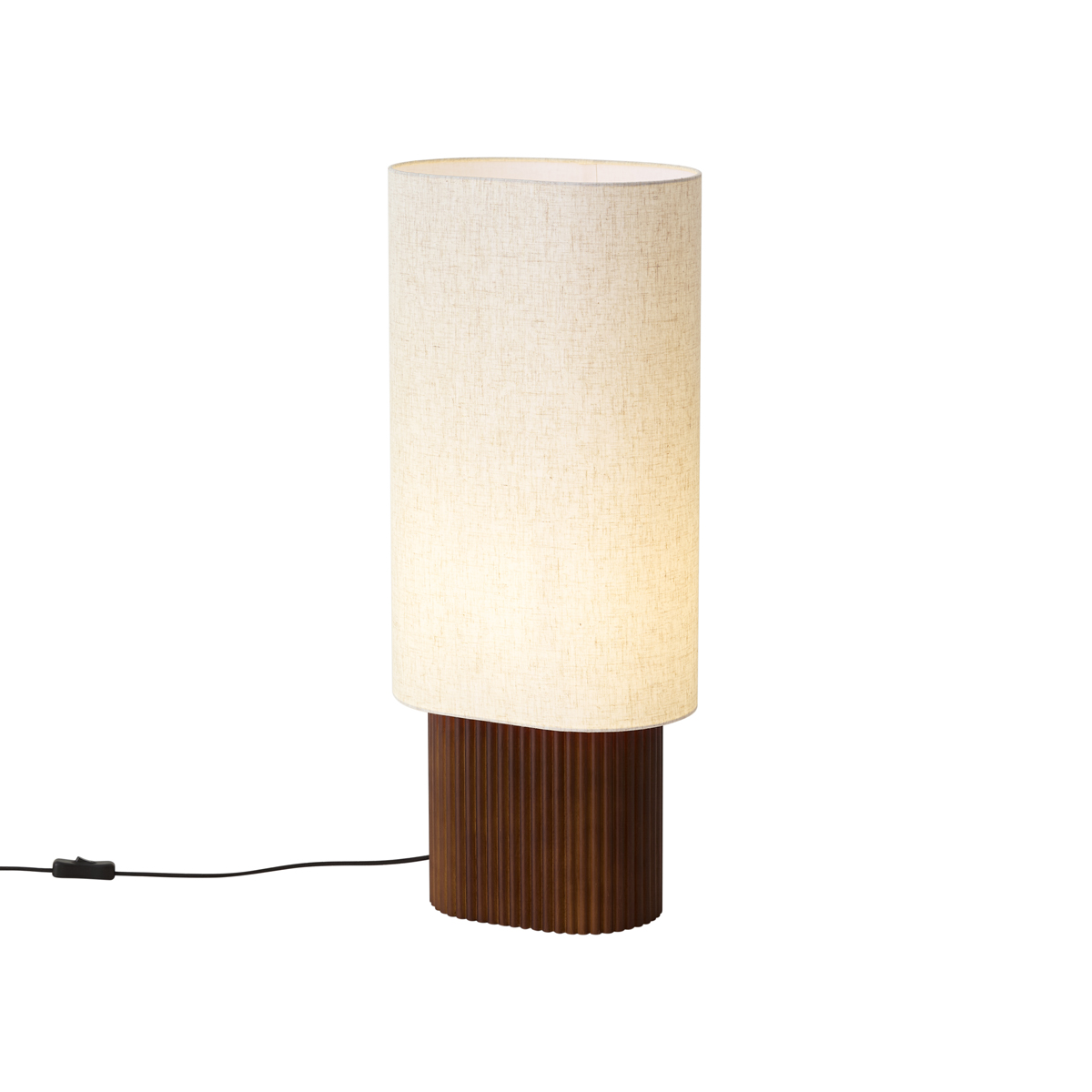 Qazqa Japandi Stehleuchte Nussbaum Mit Stoffschirm 70 Cm - Lamel