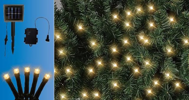 Trendline - LED-Lichterkette Solar Außen 9,6 m warmweiß mit Timer