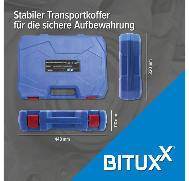 Bituxx - universal Radlager Werkzeug Satz 31 tlg kfz Radnaben Antriebswellen Abzieher Set