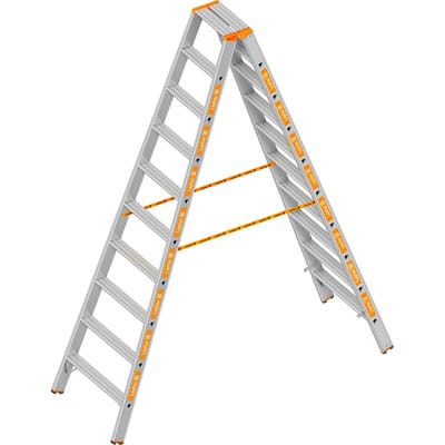 Layher Topic 1043 Stufenstehleiter 2x10 Stufen