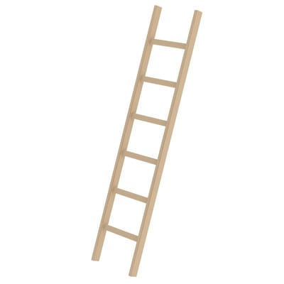 Günzburger Steigtechnik - Sprossen-Anlegeleiter Holz ohne Traverse 6 Sprossen - 033106