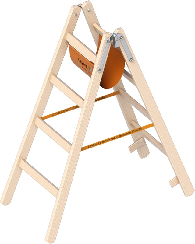Layher 1053 Holzstehleiter nach Ö-Norm Z1501 2x4 Sprossen