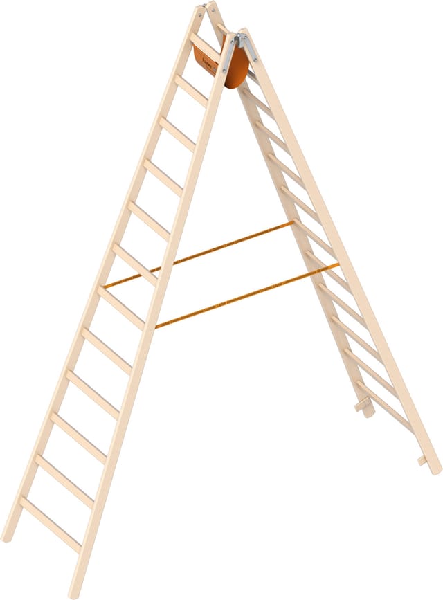Layher 1053 Holzstehleiter nach Ö-Norm Z1501 2x12 Sprossen