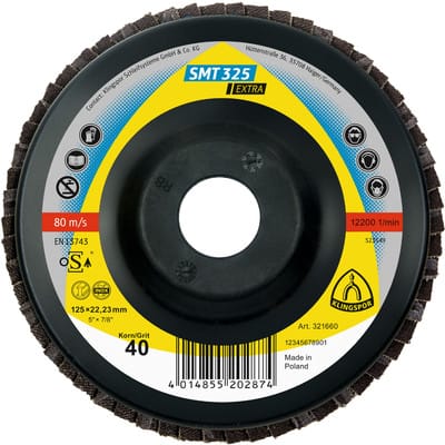 Klingspor - ciernica listkowa wypukła smt325 extra 125mm gr. 40