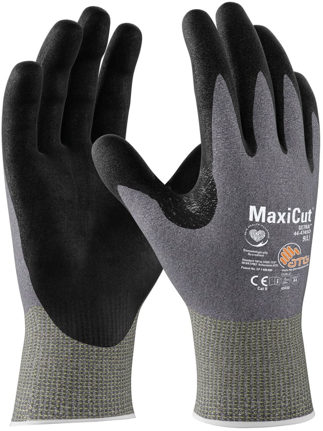 Schnittschutzhandschuhe MaxiCut® Ultra™ 44-4745D Größe 8 hellgrau/schwarz en 388 PSA-Kategorie ii