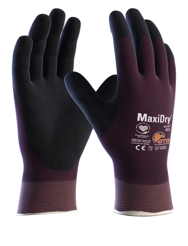 ATG - 2374 Gr. 6 MaxiDry® Nylon-Strickhandschuhe (56-427) lila/schwarz