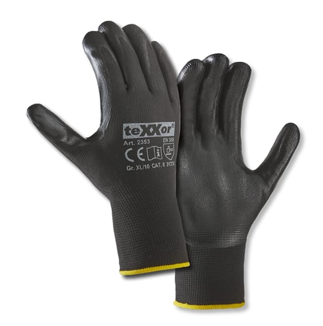 teXXor® Nitril-Handschuhe POLYESTER, Schwarz