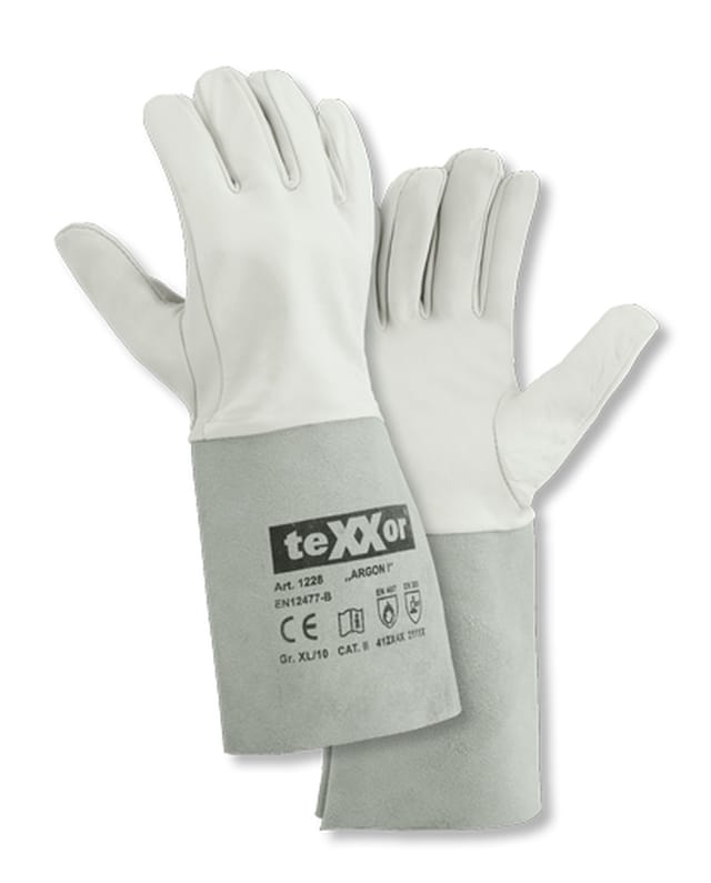 Trizeratop - teXXor® Schweißerhandschuh argon i natur 122812 Gr.12 Ziegen-/Schafsnappaleder