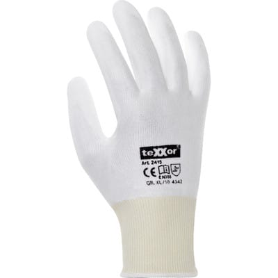 teXXor® Schnittschutz-Strickhandschuhe PU-BESCHICHTUNG, Weiß/Weiß