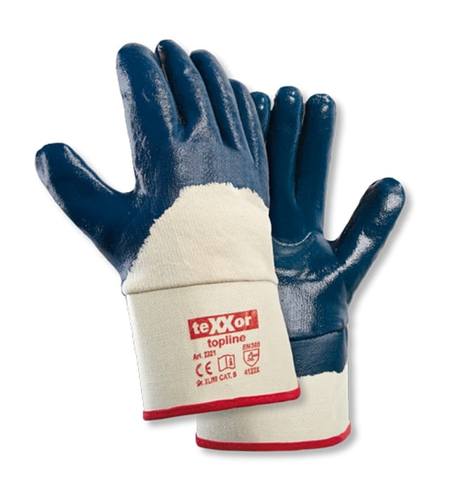 Texxor 23219 Gr.9 topline, Nitril-Handschuhe mit Stulpe, Kat. 2, Nitril-Besch