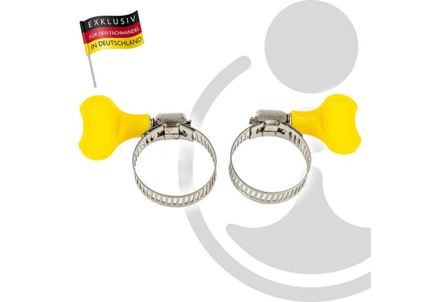 Masterproof Professional - Edelstahl Schlauchschelle 2-er Set, Spannbereich ø 19 - 29 mm, mit Flügelgriff