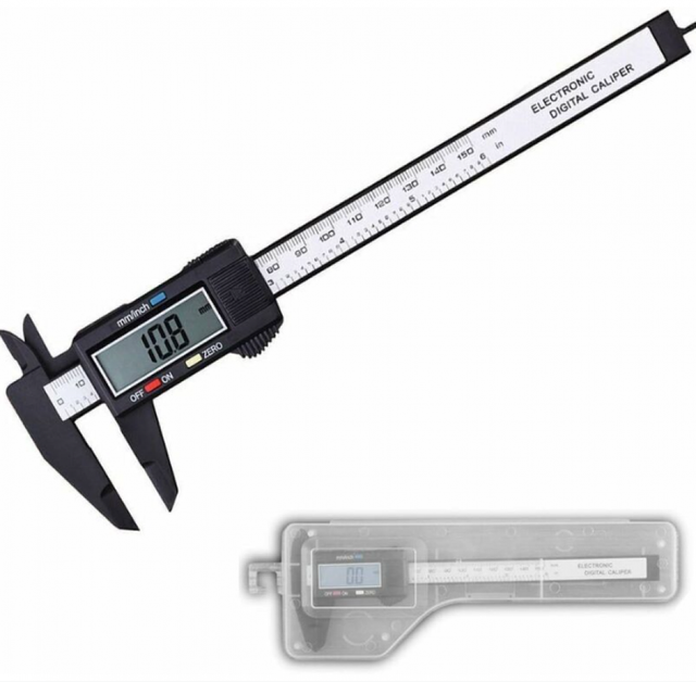 Linghhang - 6'/150mm lcd Digitaler Messschieber Elektronisches Nonius-Mikrometer-Messwerkzeug, Schwarz
