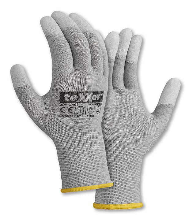 teXXor® Strickhandschuhe ESD 1, Grau/ Weiß