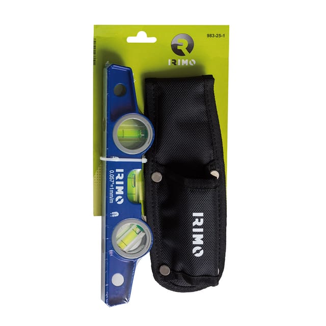 Irimo - Magnetische Aluminiumdruckguss-Festwasserwaage 250mm mit Tasche 983-25-1