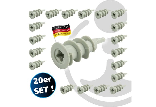 Masterproof Professional - Gipsplattendübel Integral, für Schrauben von ø 3,3 mm bis ø 5,5 mm, 20 Stück