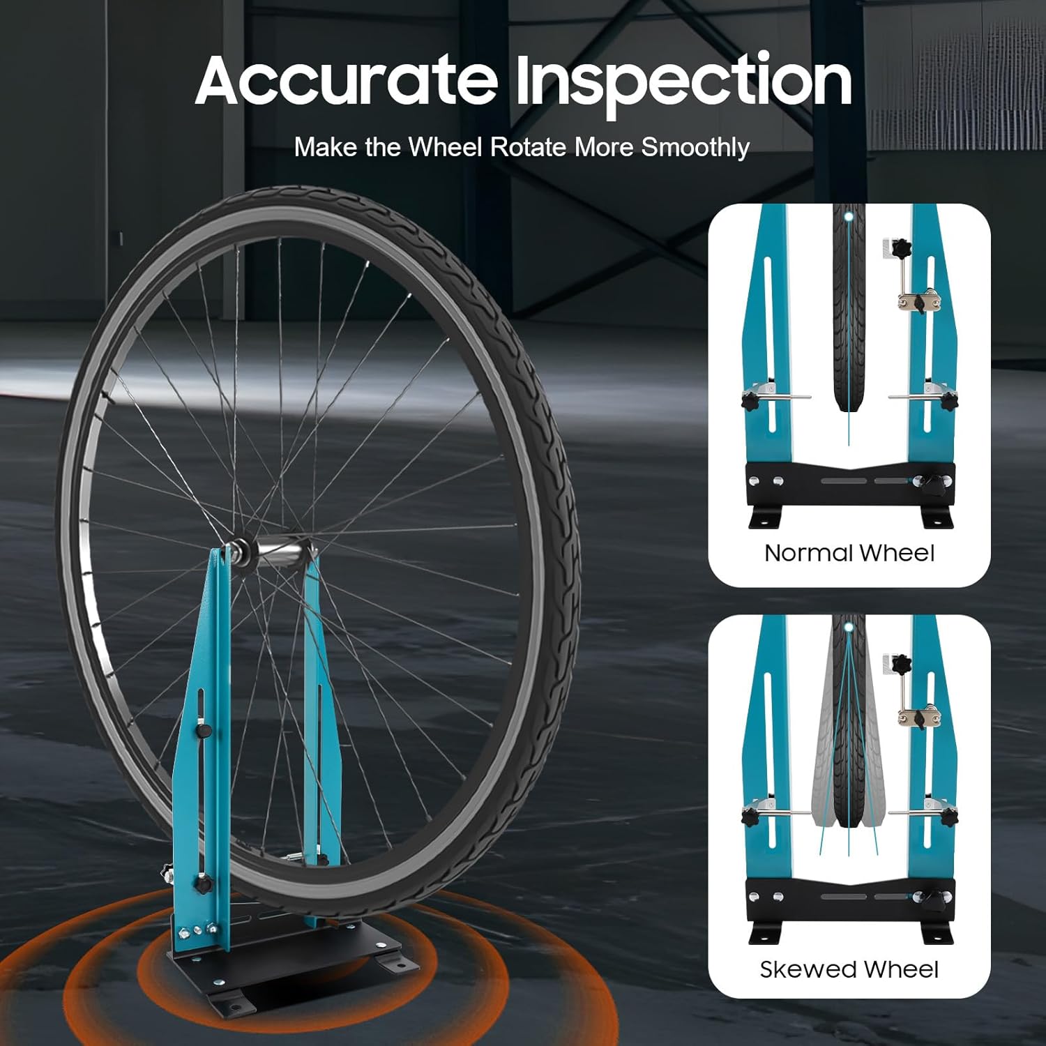 Fahrrad Zentrierständer Für 140-180mm, Laufräder Fahrrad Kalibrierungsständer, Radbreite 9-15cm Einstellbar Bremsscheibenverstellung, Schwerlast Bike-reparatur Maintenance Support