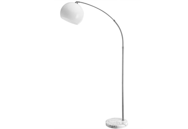 Design Bogenlampe Höhenverstellbar 190-210cm Schwenkbar Marmorfuß Fußschalter Stehlampe Stehleuchte Bogen Leuchte
