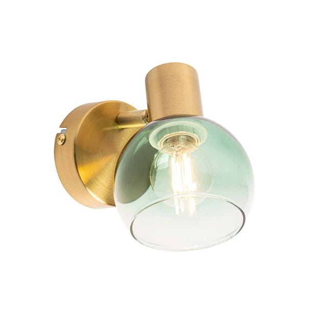 Art Deco Spot Gold mit grünem Glas - Vidro