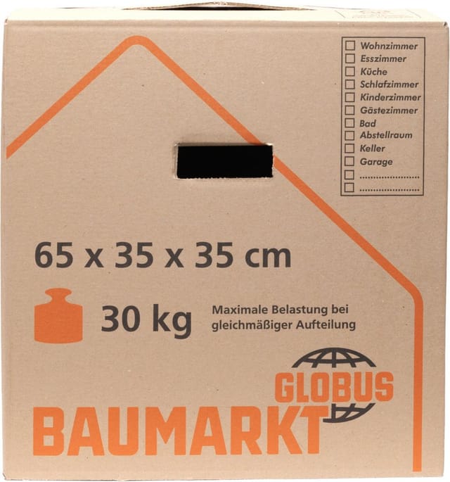 Umzugskarton Basic xxl 80L 65x35x35cm Umzugskiste robust Umzugskartons - Globus