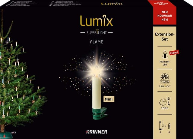 Lumix SuperLight Flame Erweiterungsset 6er elfenbein Lichterketten zur jahreszeitlichen Dekoration