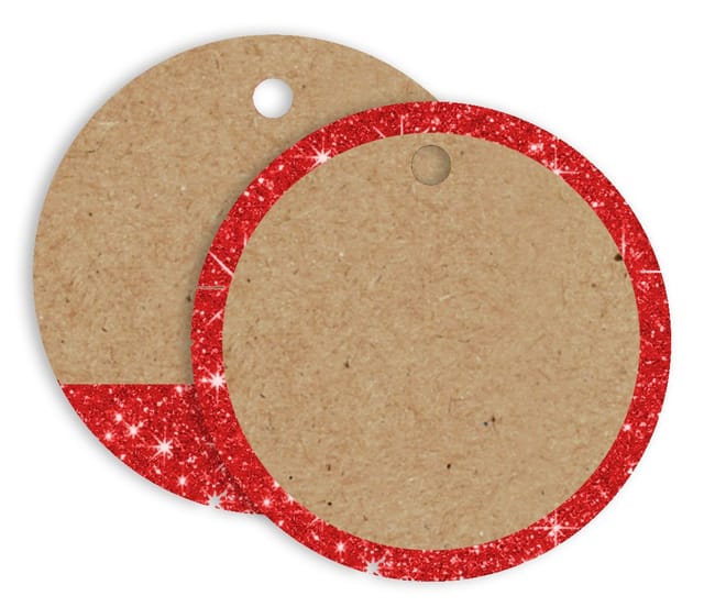 Braun&company - Geschenkanhänger Natron braun Glimmer rot 4 Stück Geschenkpapier Weihnachten