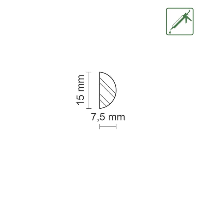 Halbrundstab 100 cm 15 x 8 mm Leisten - Fn Neuhofer