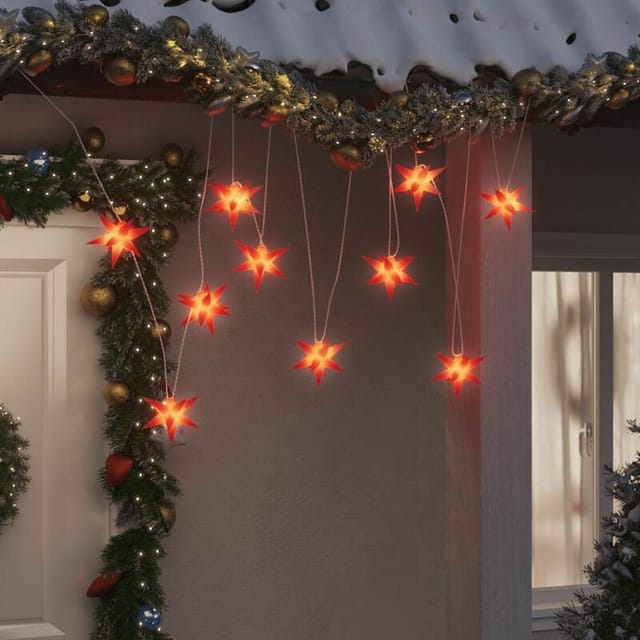 LED-Weihnachtssterne 10 Stk. Rot 10 cm Vidaxl