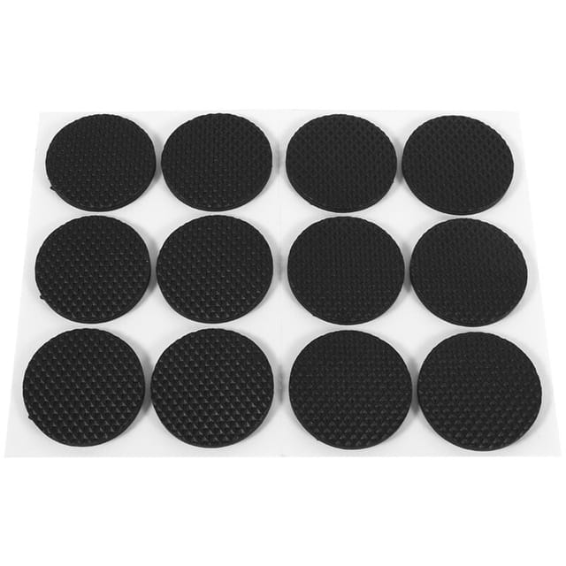 Eosnow 12 Stück schwarze selbstklebende Bodenschoner für Mbel, Sofa, Tisch, Stuhl, Gummifüe, rund