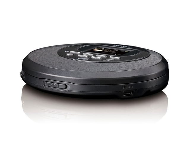 CD-500 - Tragbarer CD-Player mit Bluetooth, Dab+ Radio, Hörbuchfunktion, eingebautem Akku, Schwarz - Lenco