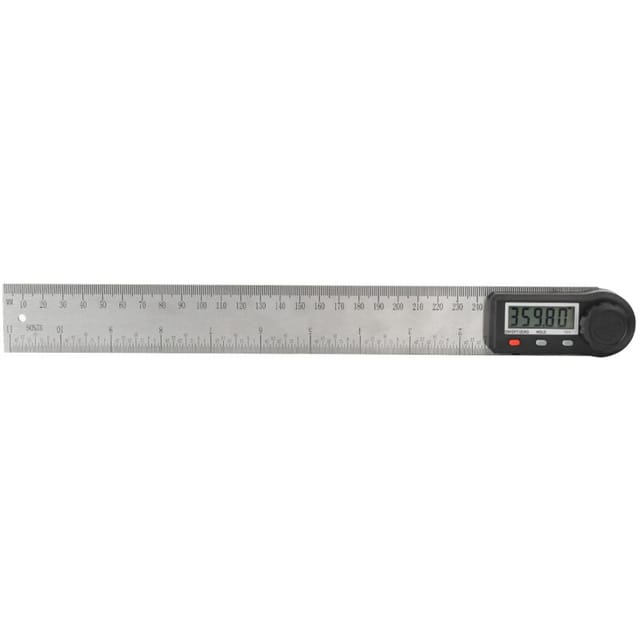 2-in-1-Winkelmesser mit elektronischer Digitalanzeige, 0–360 °, Holzbearbeitungslineal, Multifunktions-Winkelmesser (300 mm) - Eosnow