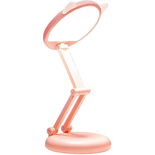 LED-Schreibtischlampe, Augenschutz, 3 Beleuchtungsmodi, Touch-Steuerung, usb, wiederaufladbarer Akku, faltbar, Pink