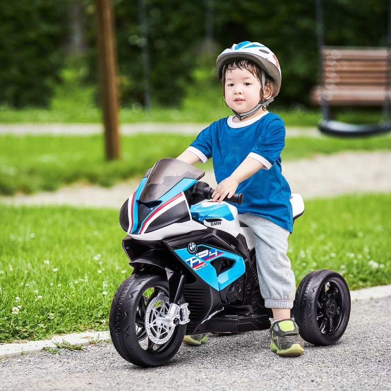 E-kindermotorrad Blau, 3 Räder, Scheinwerfer, Musik, Usb/aux, 82,5 X 42 X 54 Cm Havrya
