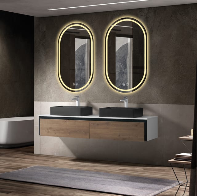 Led-badezimmerspiegel Oval Rahmenlos 60 X 90 Cm, Beschlagfrei, Touchscreen Havrya