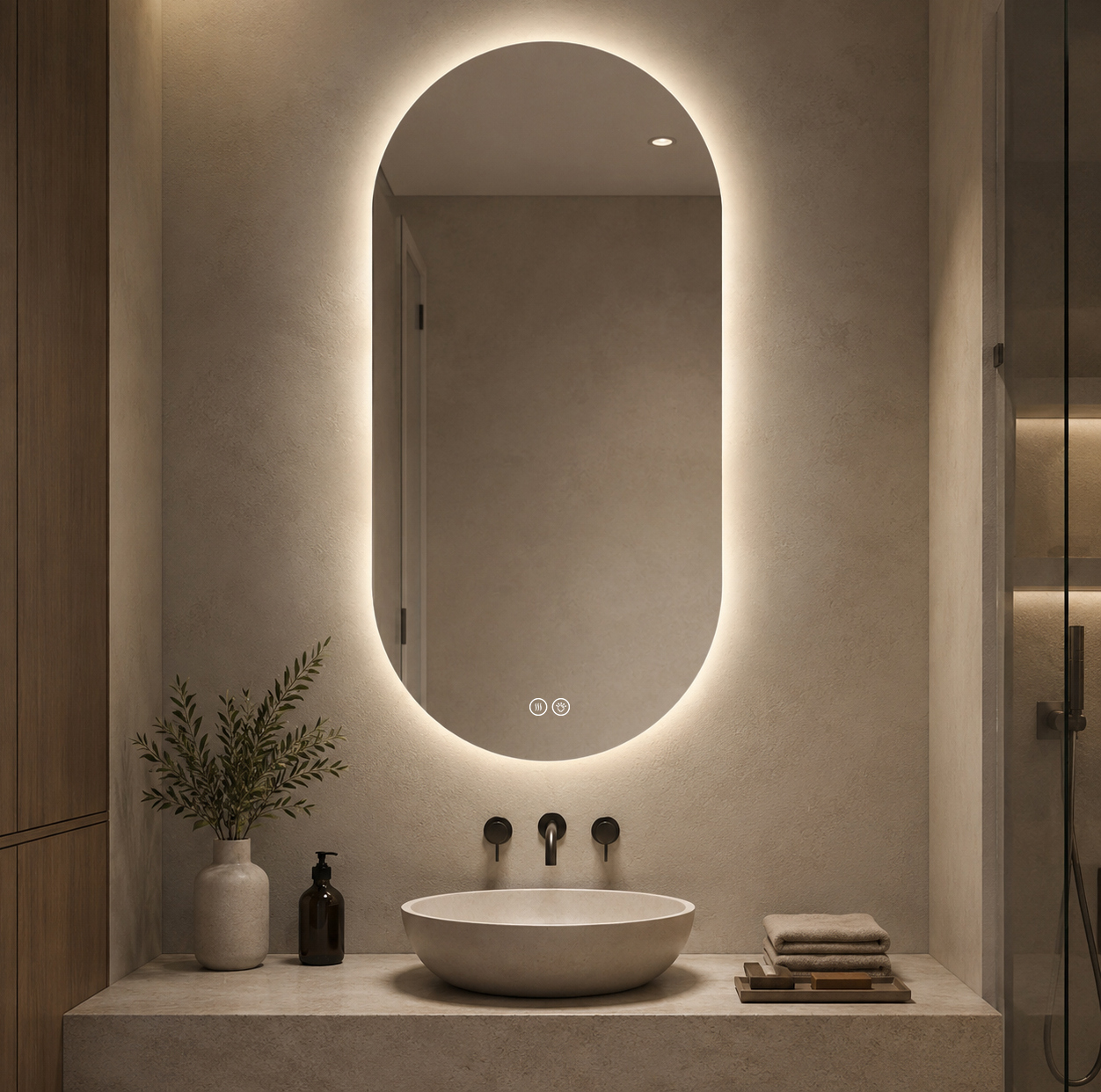 Led-badezimmerspiegel 60 X 120 Cm Mit Antibeschlag Und Touch, Gehärtetes Glas Havrya